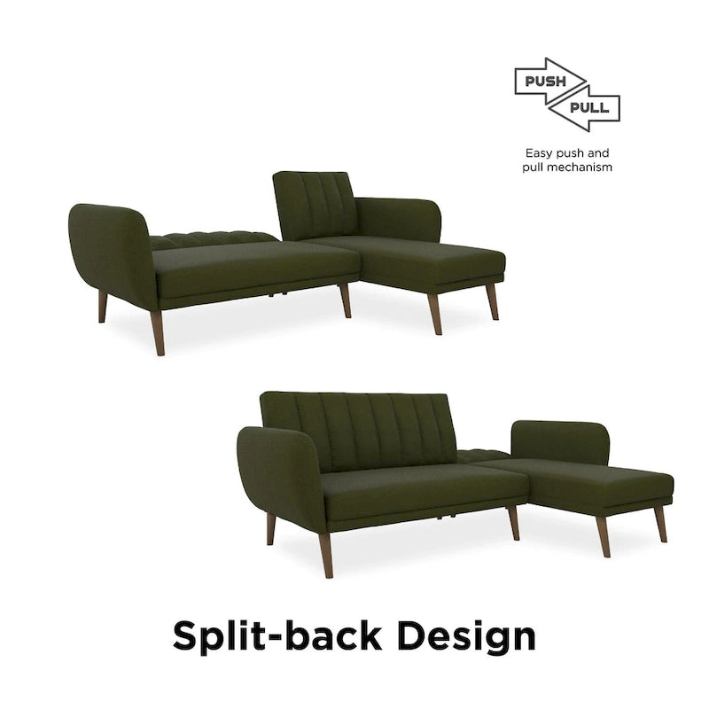 The Novogratz Brittany Sectional Futon Sofa