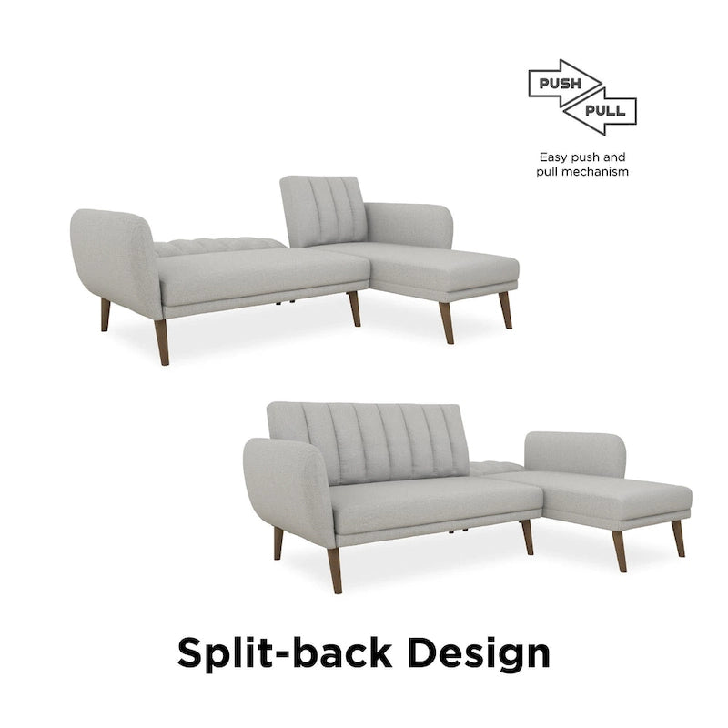 The Novogratz Brittany Sectional Futon Sofa