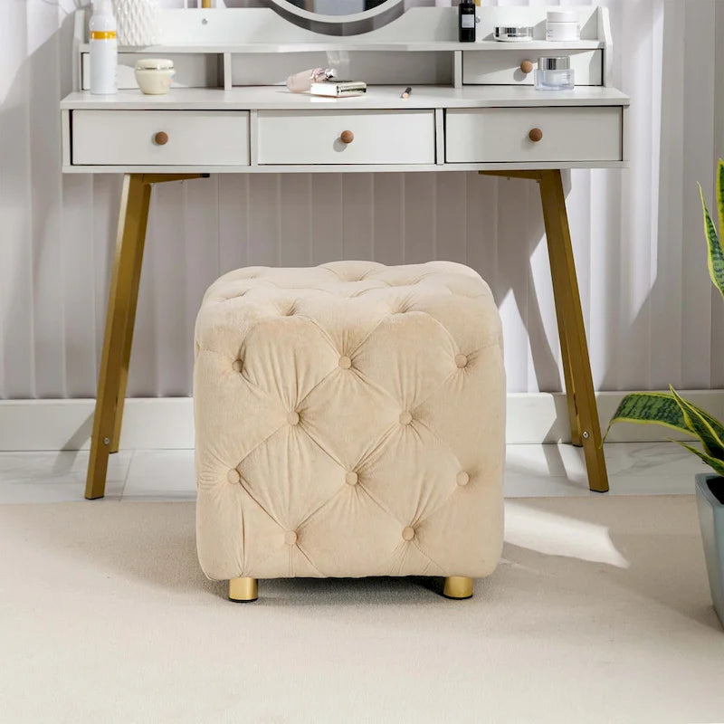 Soft Foot Stool,Dressing Makeup Chair,Upholstered Ottoman