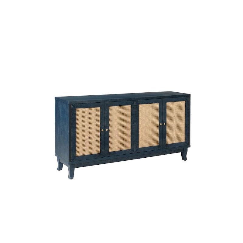 Accent Storage Cabinet With 4 Rattan Doors
