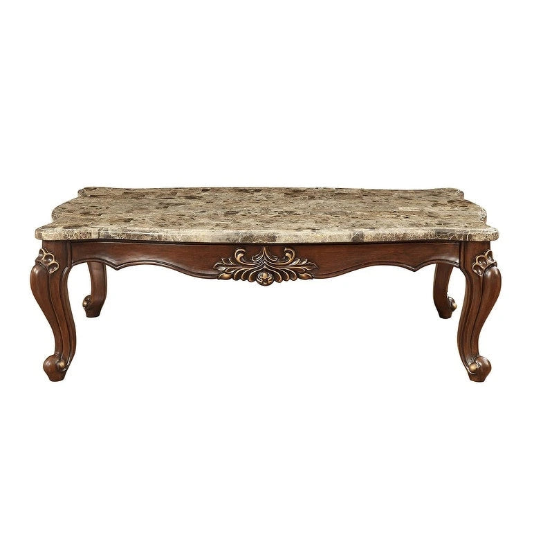 HomeRoots 34 Genuine Marble Free Form Coffee Table - 34