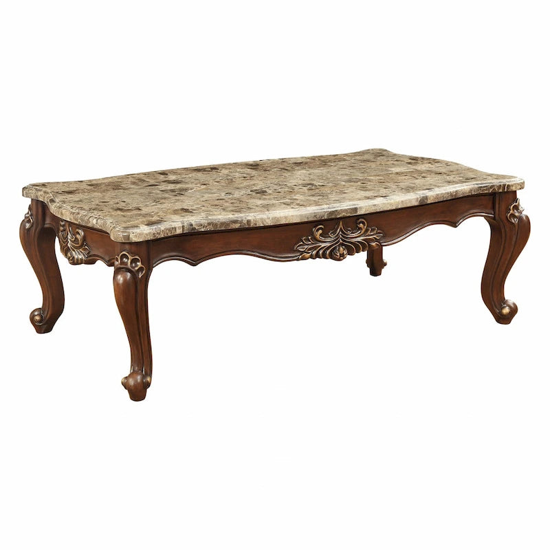 HomeRoots 34 Genuine Marble Free Form Coffee Table - 34