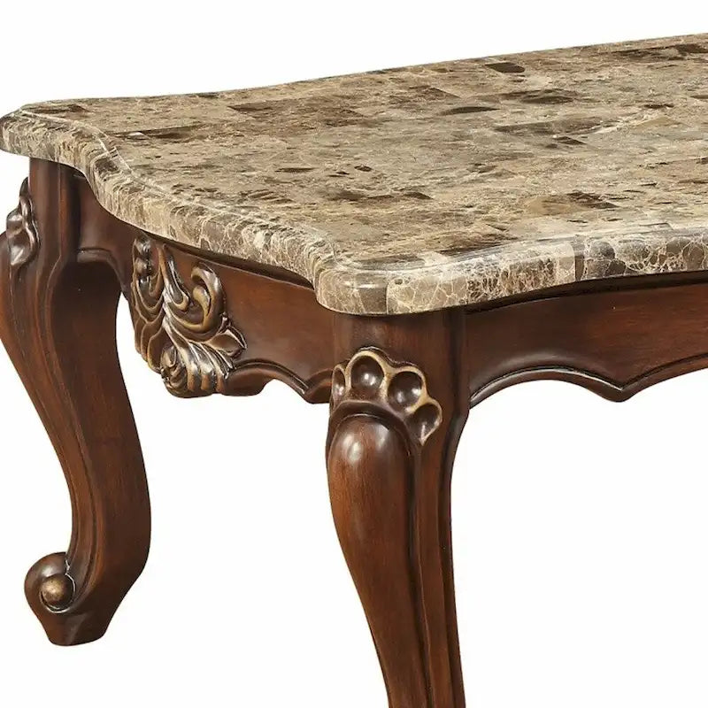 HomeRoots 34 Genuine Marble Free Form Coffee Table - 34