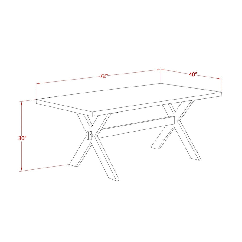 East West Furniture Dining Set- a Dining Table and Black Pu Leather Parson Chairs, Wire brushed Black.(Pieces Options)