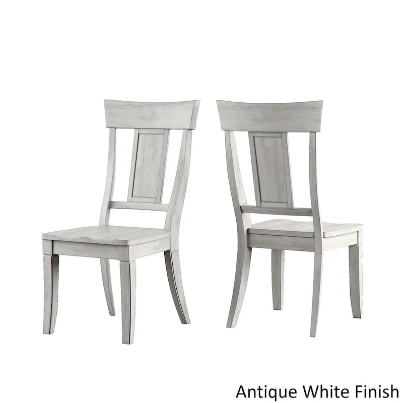 Eleanor Antique Grey Round Top Solid Wood Dining Set - Panel Back by iNSPIRE Q Classic