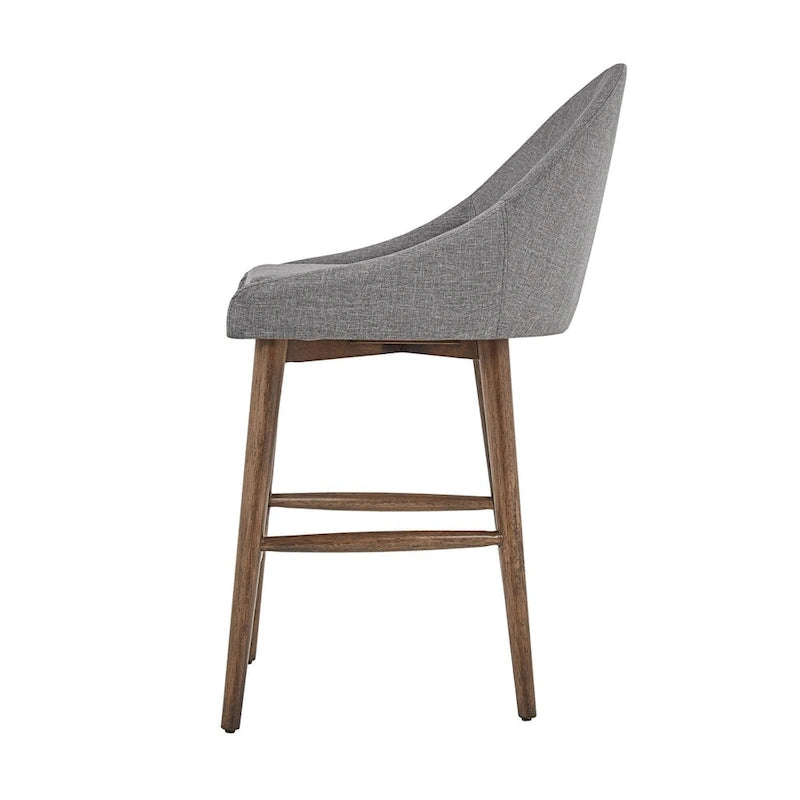 Natoma Walnut Mid-Century Wood Stool by iNSPIRE Q Modern (Set of 2)