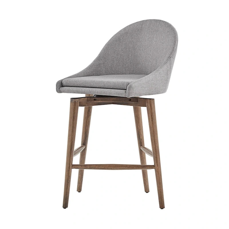 Natoma Walnut Mid-Century Wood Stool by iNSPIRE Q Modern (Set of 2)