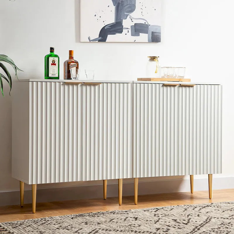 SICOTAS Sideboard Buffet Storage Cabinet with Adjustable Shelves - N/A