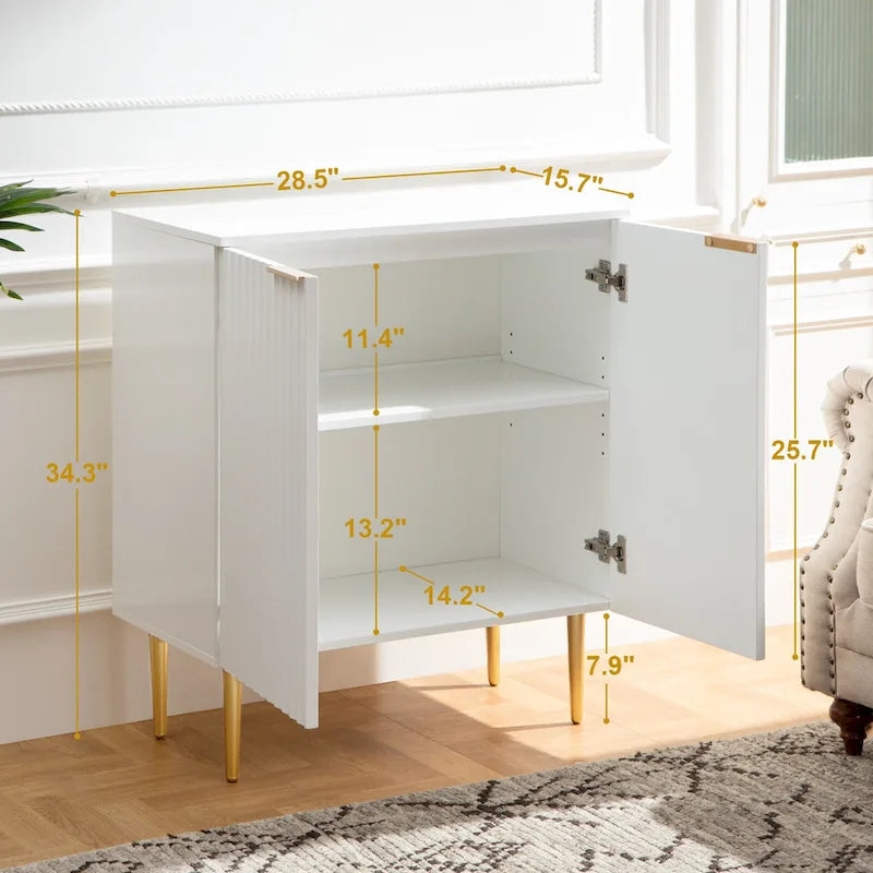 SICOTAS Sideboard Buffet Storage Cabinet with Adjustable Shelves - N/A