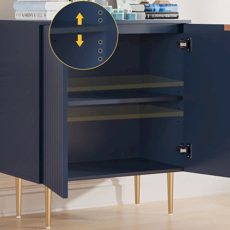 SICOTAS Sideboard Buffet Storage Cabinet with Adjustable Shelves - N/A