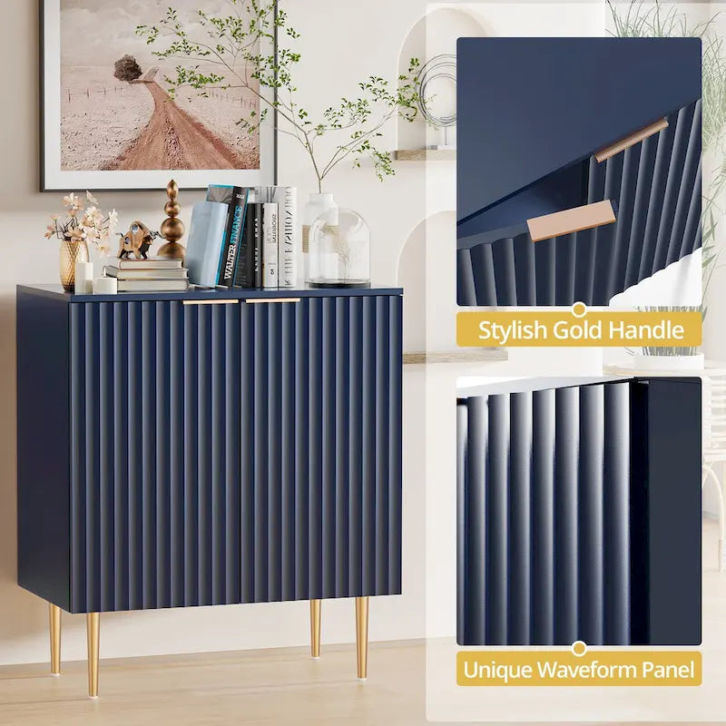 SICOTAS Sideboard Buffet Storage Cabinet with Adjustable Shelves - N/A