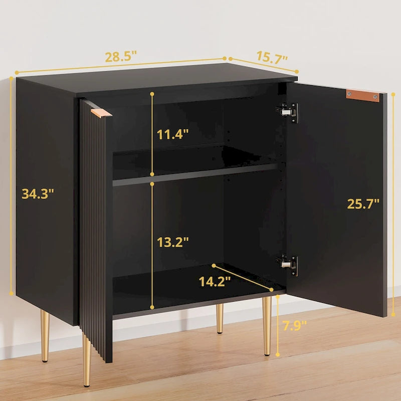 SICOTAS Sideboard Buffet Storage Cabinet with Adjustable Shelves - N/A