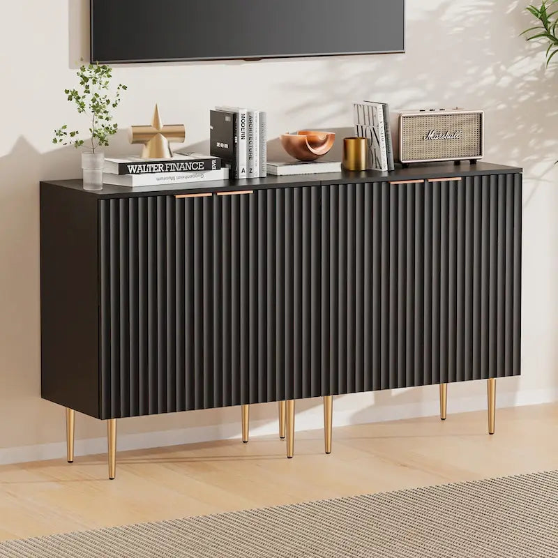 SICOTAS Sideboard Buffet Storage Cabinet with Adjustable Shelves - N/A
