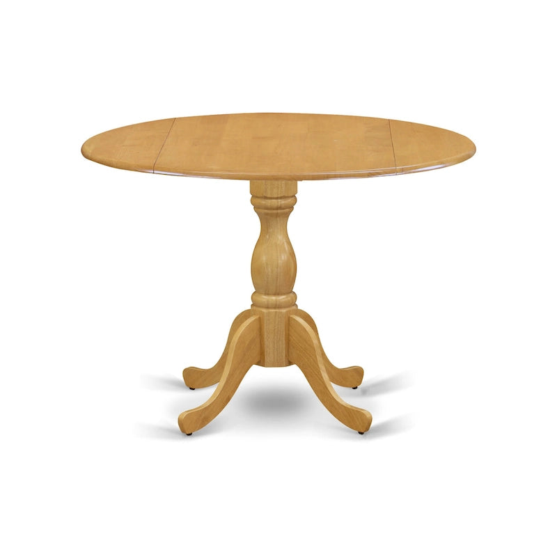 East West Furniture Dinette Set Contains a Round Dining Table with Dropleaf and Dining Room Chairs, (Pieces & Seat Options)