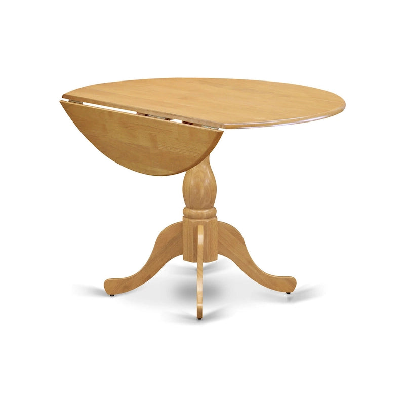 East West Furniture Dinette Set Contains a Round Dining Table with Dropleaf and Dining Room Chairs, (Pieces & Seat Options)