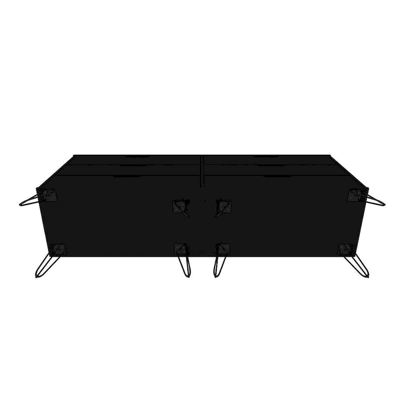 Manhattan Comfort Rockefeller 6-Drawer Double Low Dresser with Metal Legs