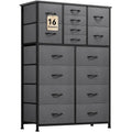 Moasis 16-drawer Dresser with Metal Frame, Wood Tabletop
