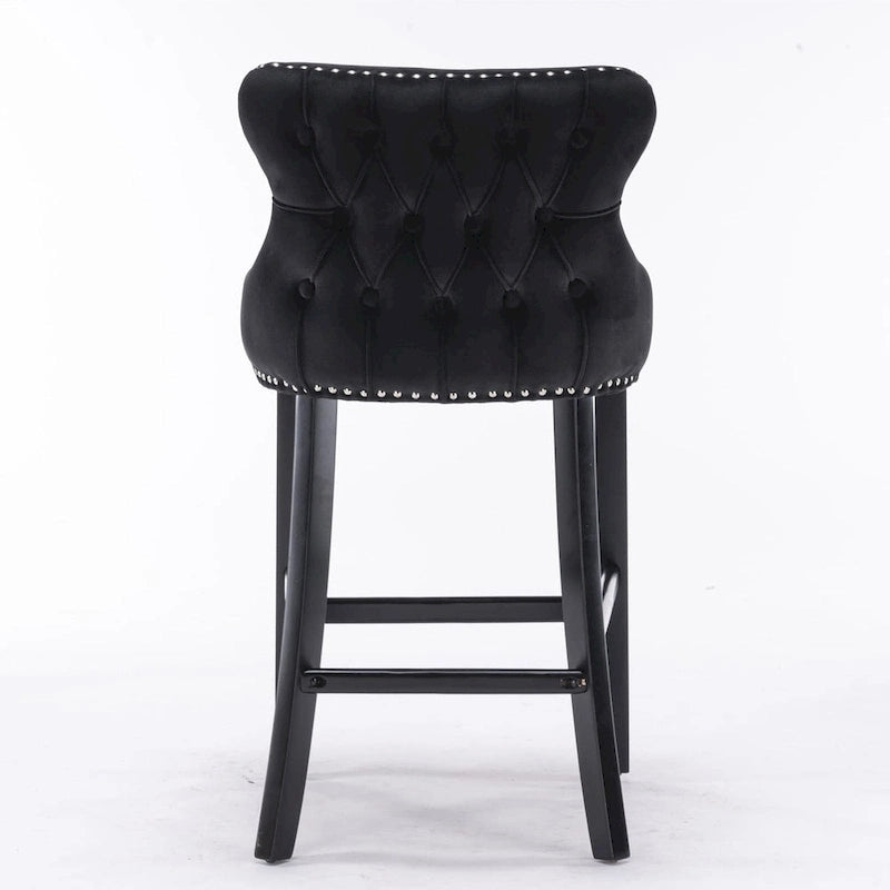 Velvet Wing-Back Barstools with Button Tufted,Set of 2