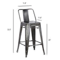AC Pacific 24 Inch Metal Barstool Set of 2