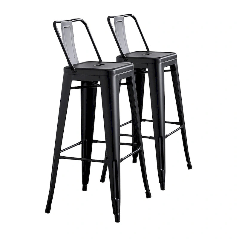 AC Pacific 24 Inch Metal Barstool Set of 2