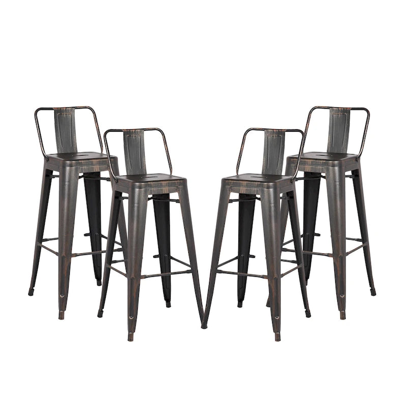 AC Pacific 24 Inch Metal Barstool Set of 2