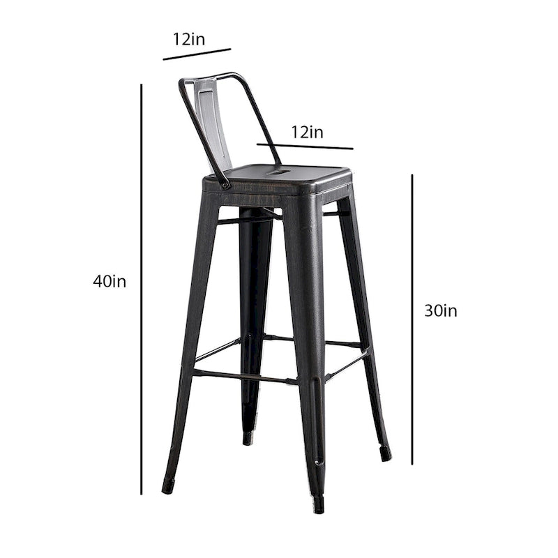 AC Pacific 24 Inch Metal Barstool Set of 2