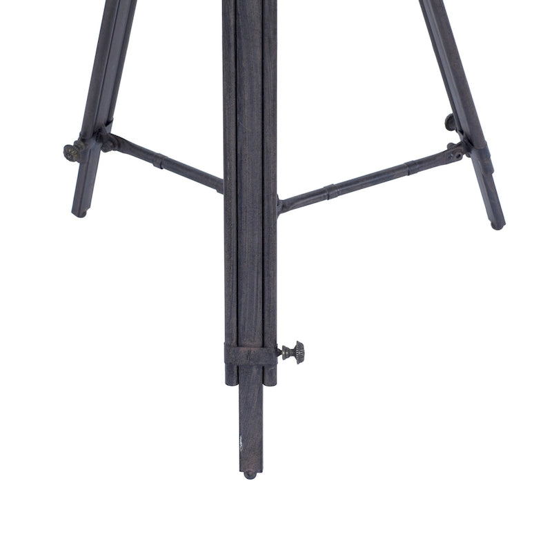 Metal Compass Accent Table with Clock and Clear Glass Top - White or Black - Roche River Decor