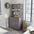Figg Rustic Wood Multi-shelf Microwave Cabinet by Furniture of America