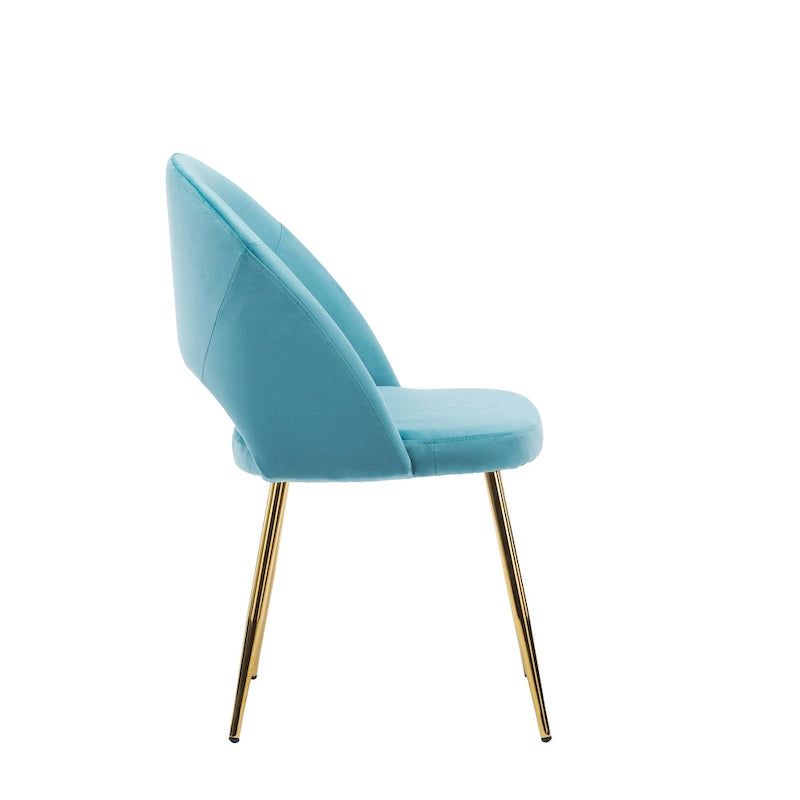 Porthos Home Batia Velvet Dining Chairs w/ Goldtone Metal Legs (Set of 2)