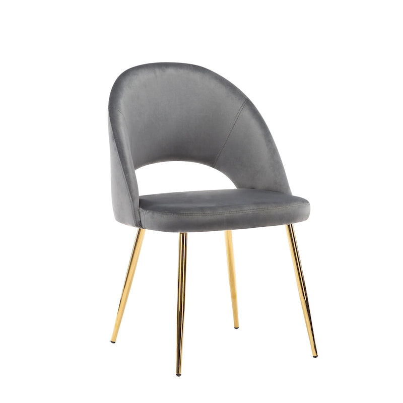 Porthos Home Batia Velvet Dining Chairs w/ Goldtone Metal Legs (Set of 2)