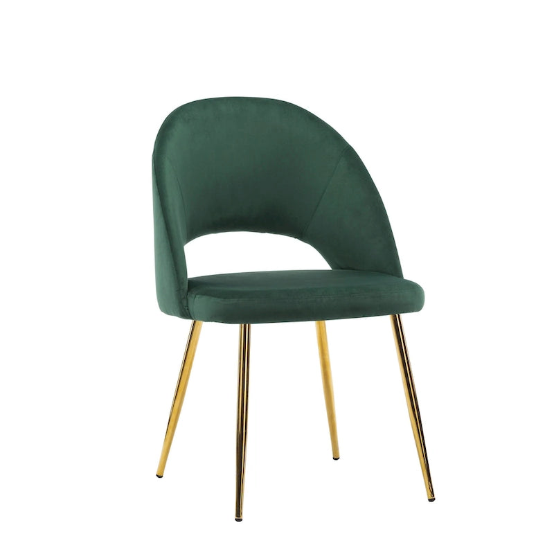 Porthos Home Batia Velvet Dining Chairs w/ Goldtone Metal Legs (Set of 2)