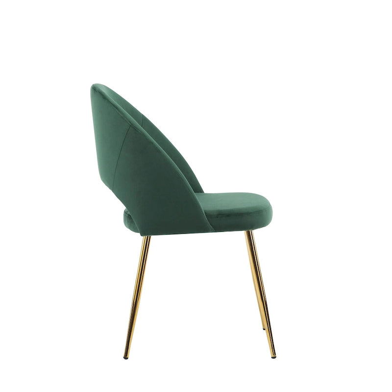 Porthos Home Batia Velvet Dining Chairs w/ Goldtone Metal Legs (Set of 2)