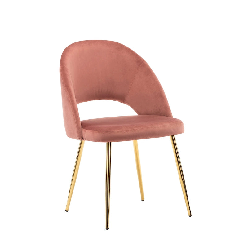 Porthos Home Batia Velvet Dining Chairs w/ Goldtone Metal Legs (Set of 2)