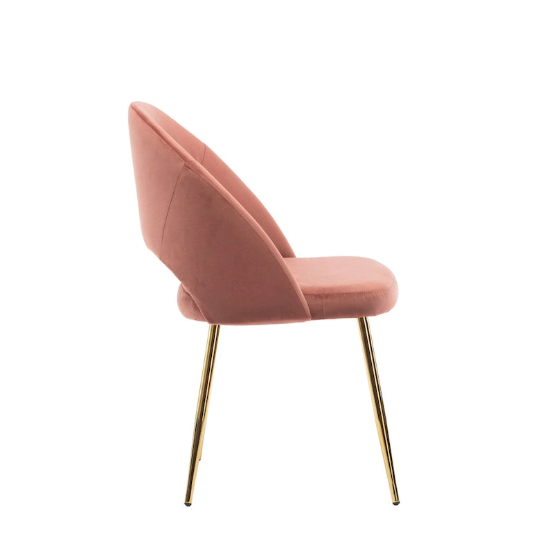 Porthos Home Batia Velvet Dining Chairs w/ Goldtone Metal Legs (Set of 2)