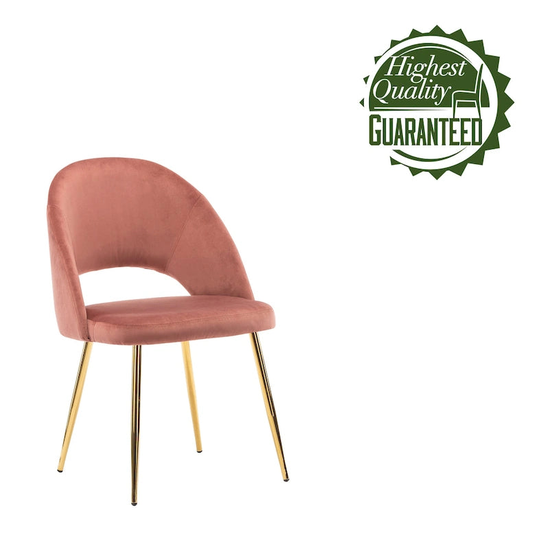 Porthos Home Batia Velvet Dining Chairs w/ Goldtone Metal Legs (Set of 2)