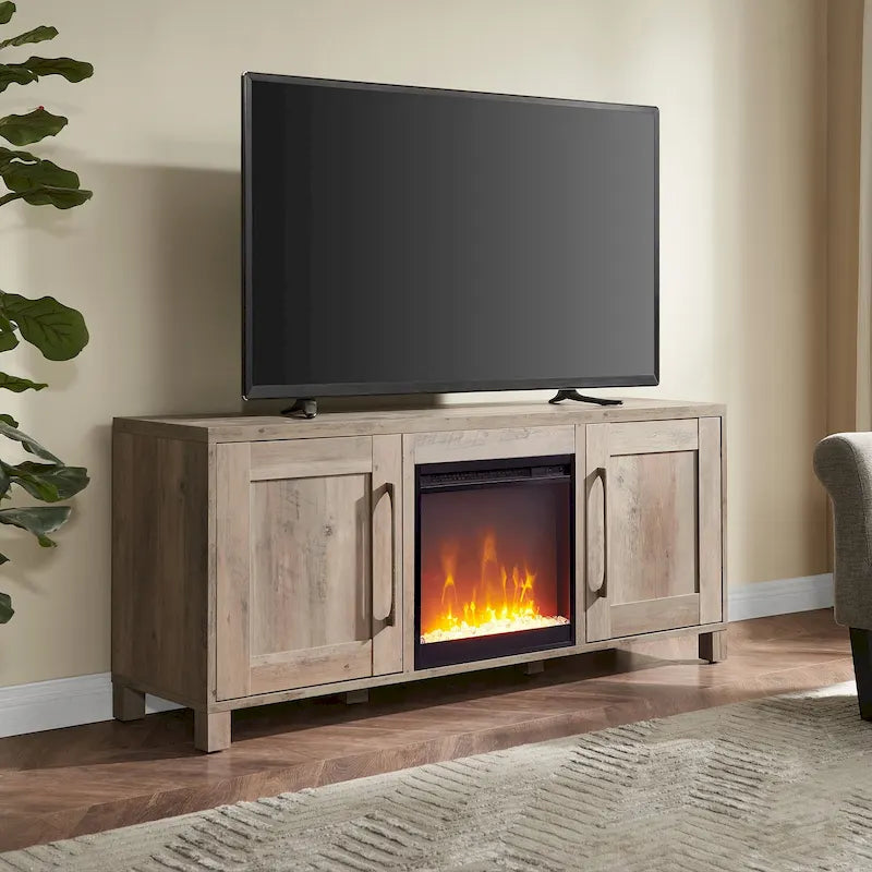 Chabot TV Stand with Crystal Fireplace