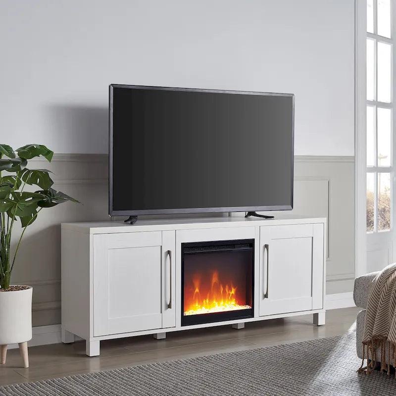 Chabot TV Stand with Crystal Fireplace