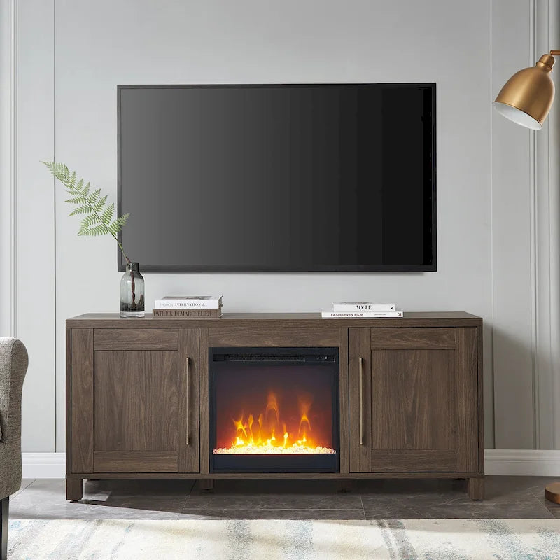 Chabot TV Stand with Crystal Fireplace