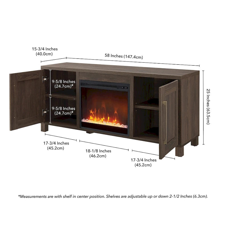 Chabot TV Stand with Crystal Fireplace