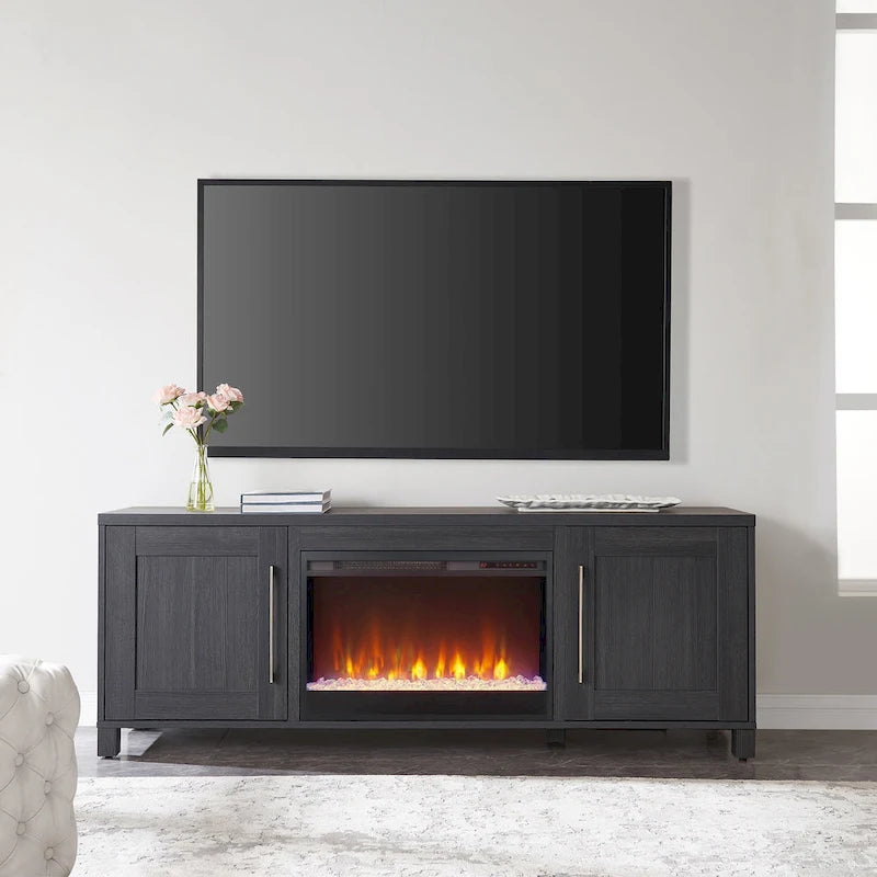 Chabot TV Stand with Crystal Fireplace