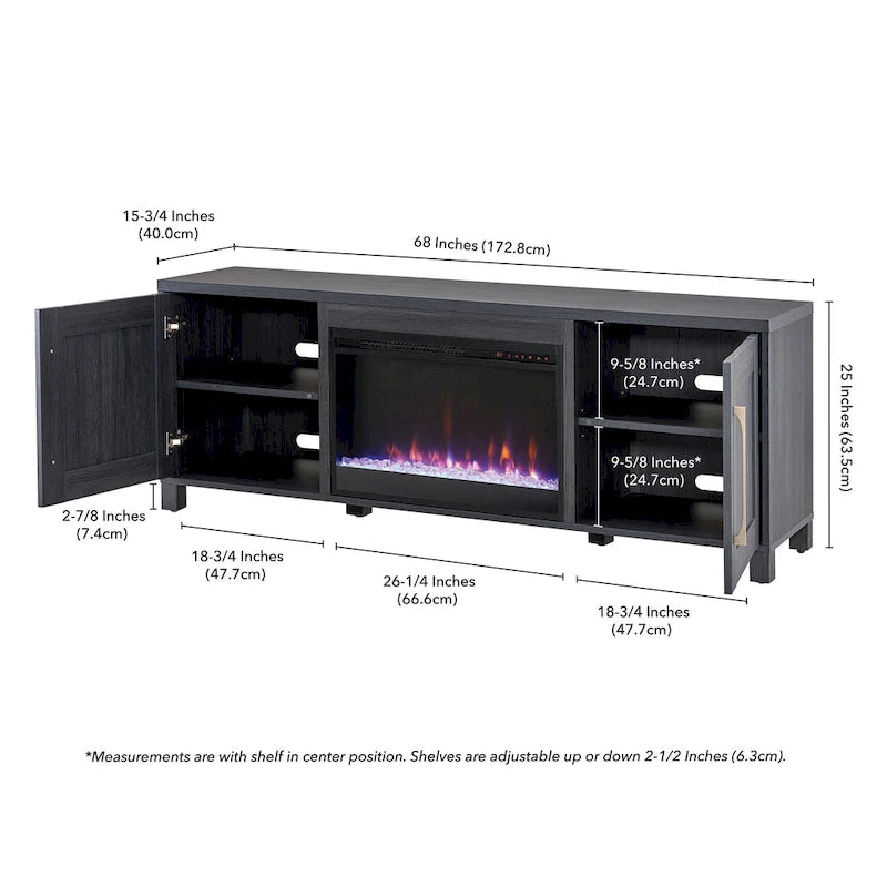 Chabot TV Stand with Crystal Fireplace