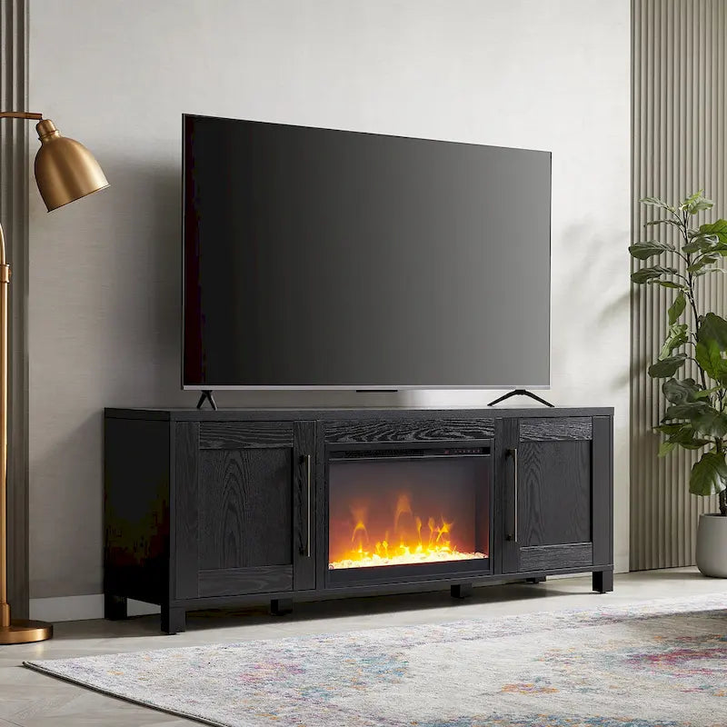Chabot TV Stand with Crystal Fireplace
