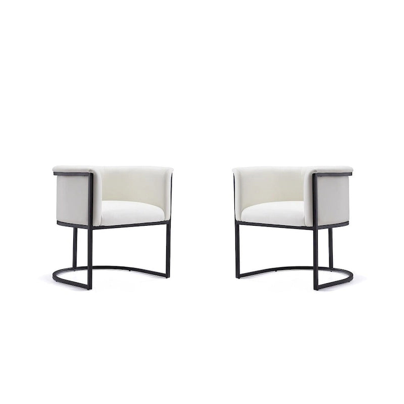 Bali Saddle and Black Faux Leather Dining Chair (Set of 2)