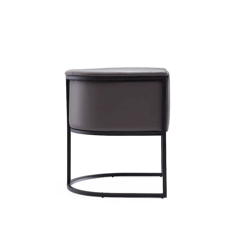 Bali Saddle and Black Faux Leather Dining Chair (Set of 2)