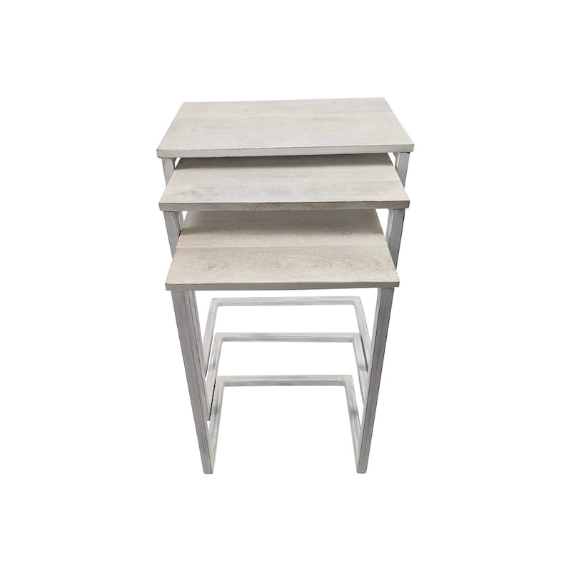 Carolina Living Addison Nesting Table Set - Whitewash