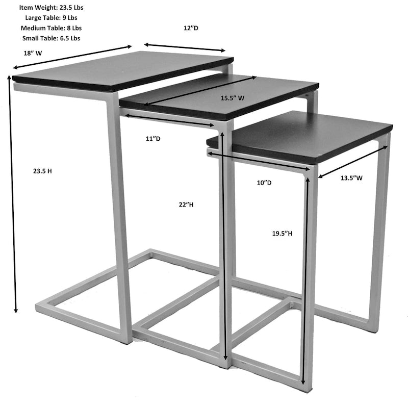 Carolina Living Addison Nesting Table Set - Whitewash