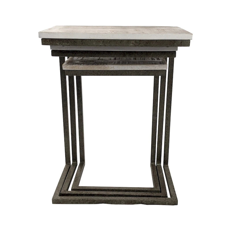 Carolina Living Addison Nesting Table Set - Whitewash