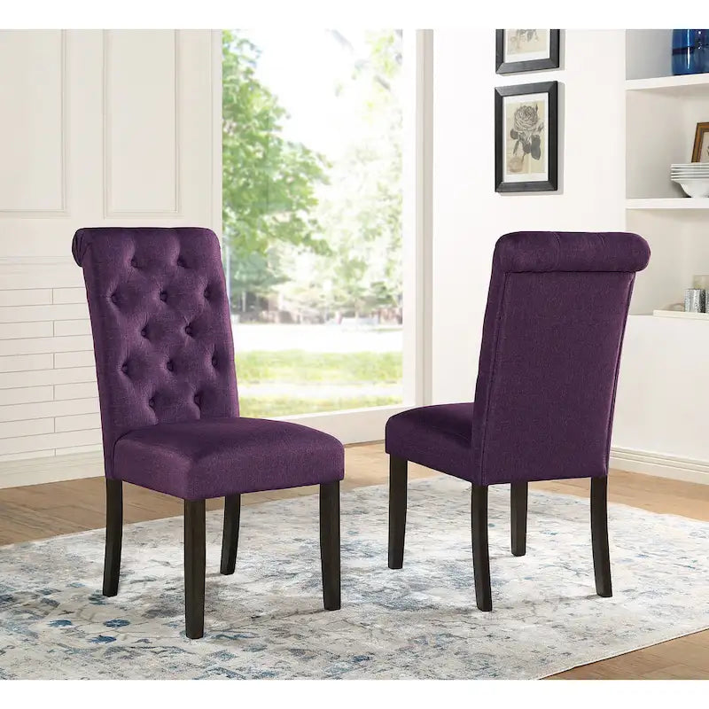 Roundhill Furniture Leviton Urban Style Wood Dark Wash Turned-Leg Dining Set: Table and 4 Chairs
