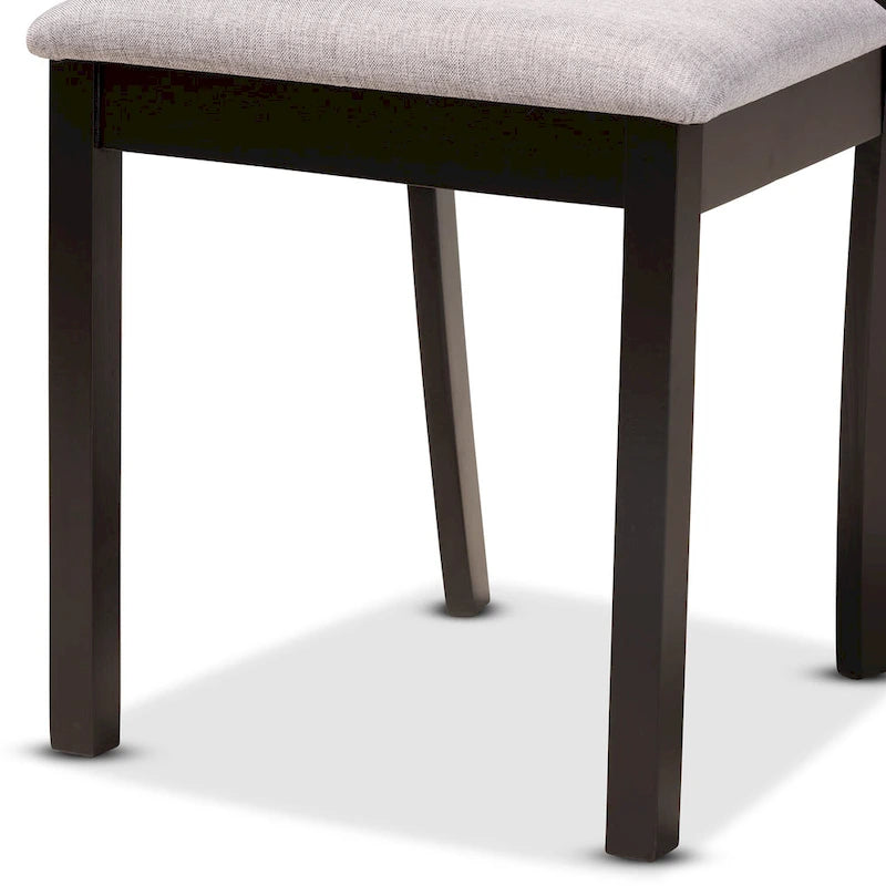 Luise Modern and Contemporary 5-Piece Wood Dining Set-Grey/Dark Brown