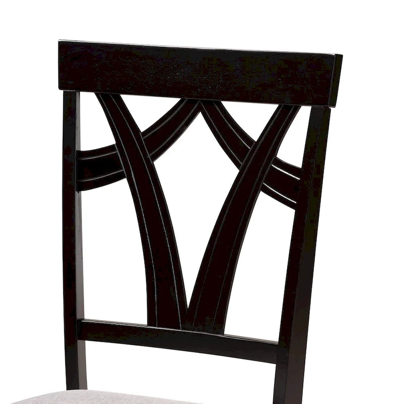 Luise Modern and Contemporary 5-Piece Wood Dining Set-Grey/Dark Brown